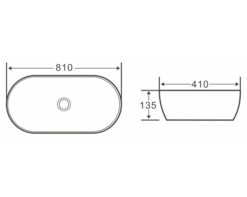 Раковина BelBagno BB1349 накладная 81 х 41 х 13.5 см