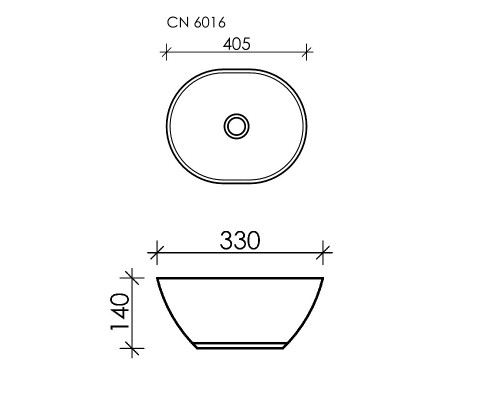 Раковина Ceramica Nova Element 40.5 x 33 x 14 см, накладная, белая, CN6016
