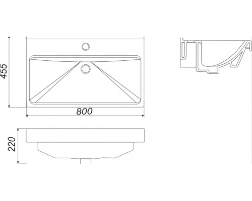 Раковина Sanita Luxe Fest 80 FST80SLWB01