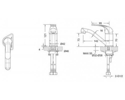 Смеситель Bravat Fit F1233188CP-RUS для раковины