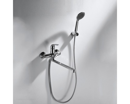 Смеситель Bravat Fit F6135188CP-LB-RUS для ванны и душа, длинный излив