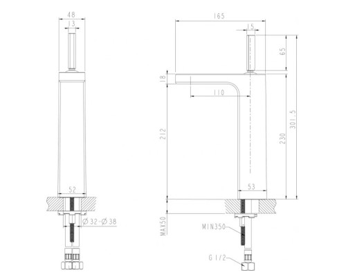 Смеситель Bravat Spring для раковины, хром, F179113C-A