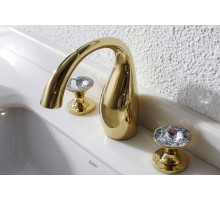 Смеситель Bravat Swan F24287G-ENG для раковины, 3 отверстия, золото