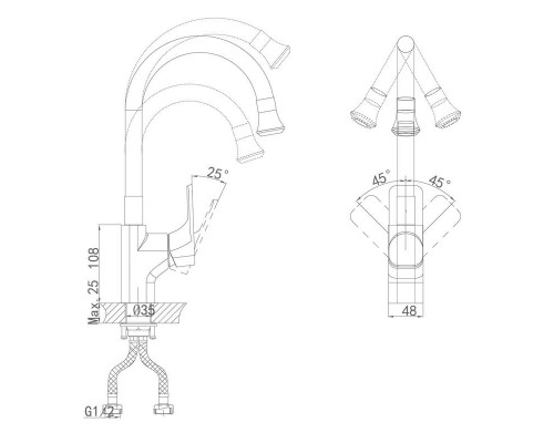 Смеситель D&K Berlin Technische DA1432915 для кухни, черный