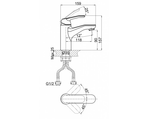 Смеситель D&K Venice Rialto DA1062101 для раковины