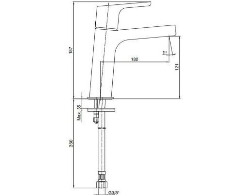 Смеситель для раковины E.C.A Luna 102808940EX