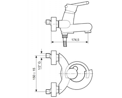 Смеситель для ванны и душа Emmevi Twist 6601CR, хром