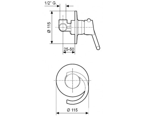 Смеситель для душа Emmevi Twist 6609CR, хром