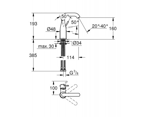 Смеситель Grohe Essence New 23463001 для раковины Смеситель Grohe Essence New 23463001 для раковины