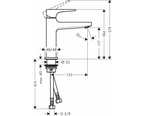 Смеситель Hansgrohe Metropol 32507000 для раковины