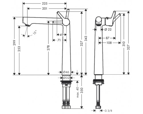 Смеситель Hansgrohe Talis S 250 72116000 для раковины