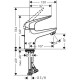 Смеситель для раковины Hansgrohe Novus Loop 71080000, с донным клапаном sntx