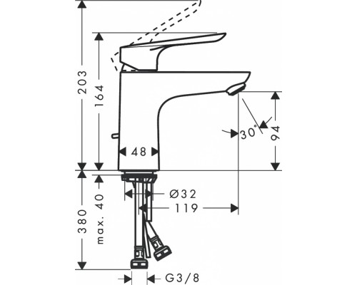 Смеситель Hansgrohe Logis E, для раковины, хром, 71178000