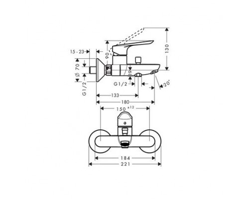 Смеситель для ванны Hansgrohe Logis E 71403000