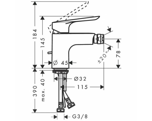 Смеситель для биде Hansgrohe Logis E 71232000