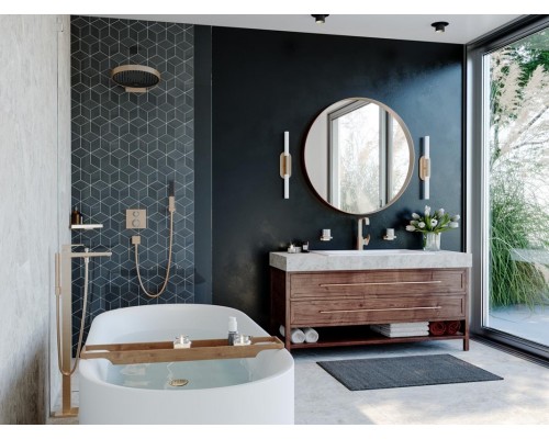 Смеситель Hansgrohe Ecostat S для душа, термостатический, бронза шлифованная, 15714140