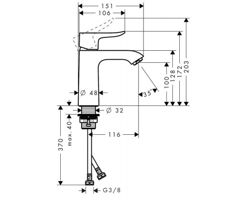 Смеситель Hansgrohe Metris 31084000 для раковины
