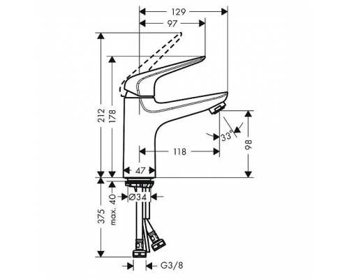 Смеситель Hansgrohe 71031000 Novus 100 для раковины