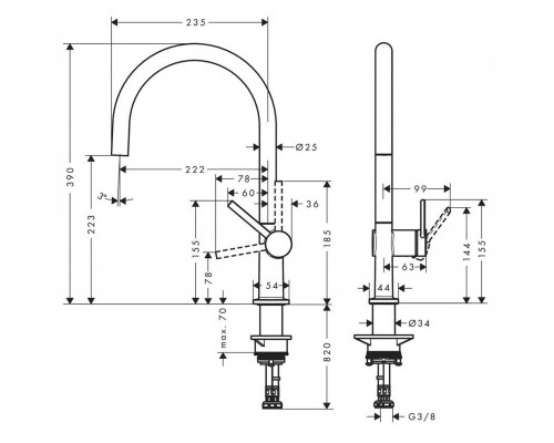 Кухонный смеситель Hansgrohe Talis M54, 72804670, черный матовый