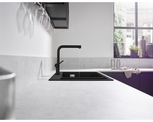 Кухонный смеситель Hansgrohe Talis M54, 72808670, с вытяжным изливом, черный матовый