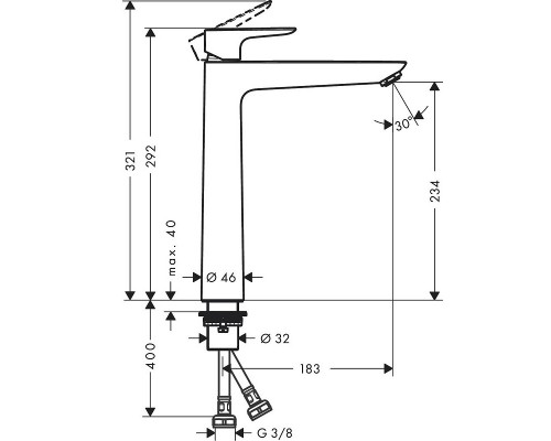 Смеситель Hansgrohe Talis E 71717140 для раковины, шлифованная бронза