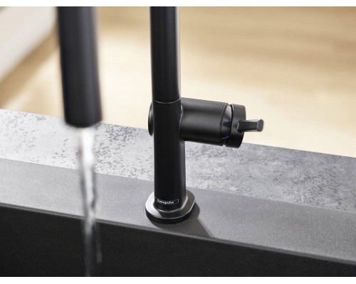 Кухонный смеситель Hansgrohe Talis M54, 72801670, с вытяжным изливом, 2 режима струи, sBox, чёрный матовый