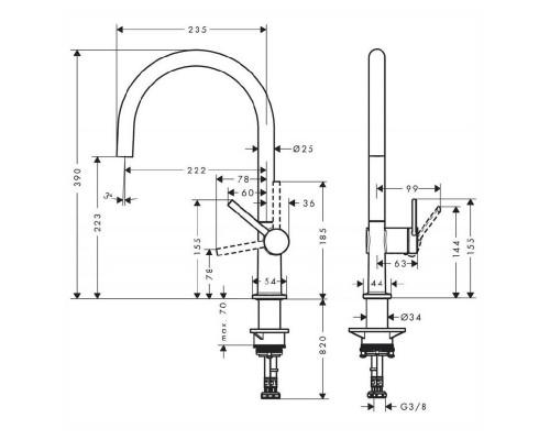 Кухонный смеситель Hansgrohe Talis M54, 72804000, хром