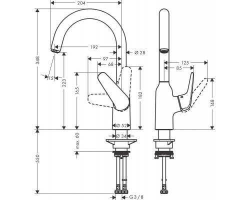 Смеситель Hansgrohe Focus M42 для кухонной мойки, хром глянцевый, 71802000