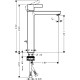 Смеситель для раковины Hansgrohe Metris S Highriser 31022000, со сливным гарнитуром