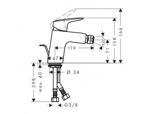 Смеситель для биде Hansgrohe Logis 71204000