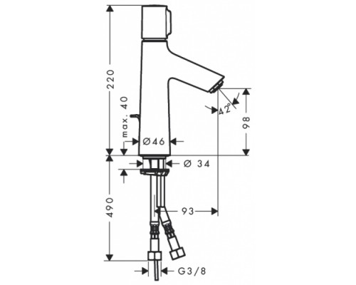 Смеситель Hansgrohe Talis Select S 72042000 для раковины, сливным гарнитуром