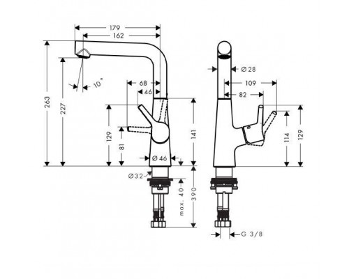 Смеситель Hansgrohe Talis S 210 72105000 для раковины, хром