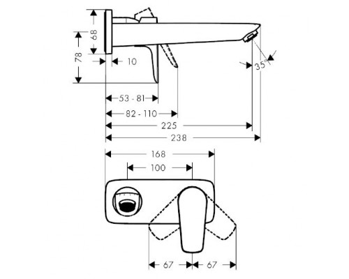 Смеситель Hansgrohe Talis E для раковины, хром, 71734000