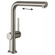 Кухонный смеситель Hansgrohe Talis M54, 72809800, с вытяжным изливом, в комплекте с коробом sBox для шланга, под сталь