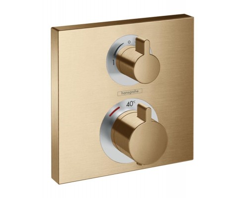 Смеситель Hansgrohe Ecostat S для душа, термостатический, бронза шлифованная, 15714140