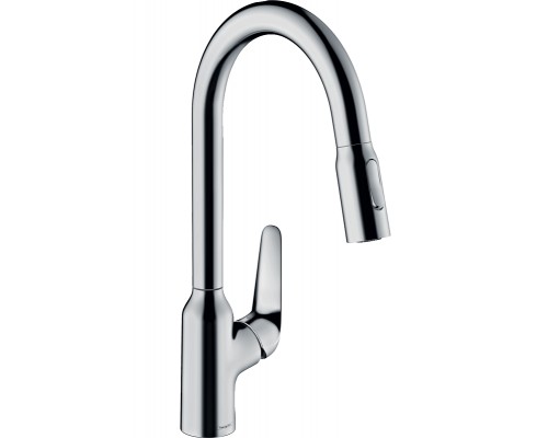 Смеситель Hansgrohe Focus M42 для кухонной мойки с выдвижным изливом, хром глянцевый, 71800000