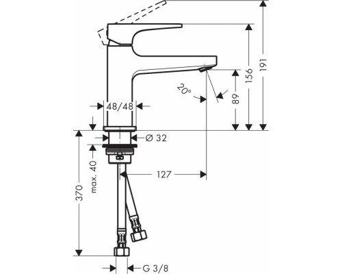 Смеситель Hansgrohe Metropol 32500670 для раковины, черный матовый
