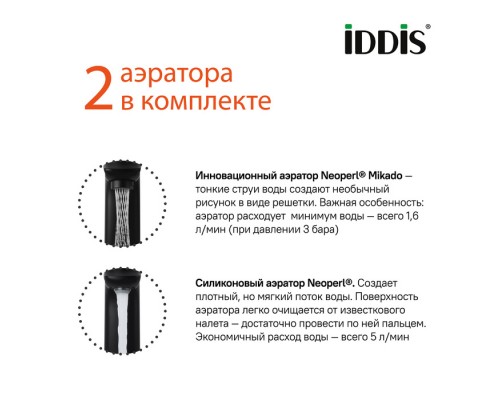 Смеситель Iddis Slide SLIBLBTi01 для раковины, черный