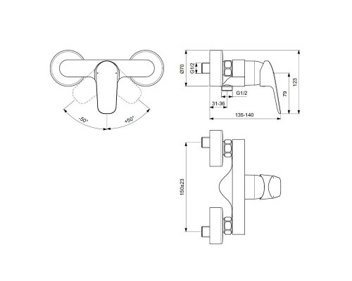 Смеситель для душа Ideal Standard Ceraflex B1720AA