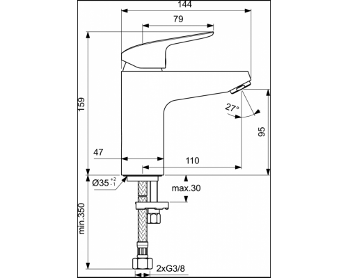 Смеситель для раковины Ideal Standard Ceraflex Grande B1714AA