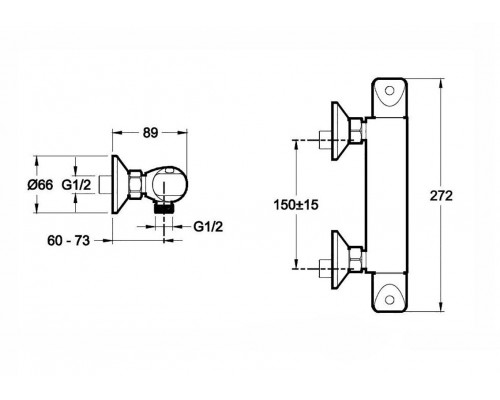 Смеситель Jacob Delafon Robust E75771-CP термостатический для душа Смеситель Jacob Delafon Robust E75771-CP термостатический для душа