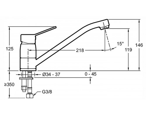 Смеситель Jacob Delafon EO E24161RU-CP для кухонной мойки, хром