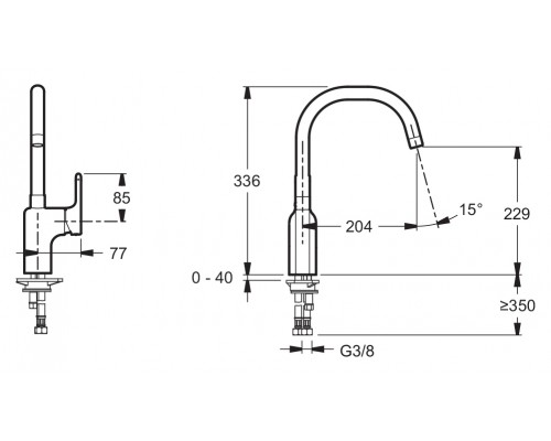 Смеситель Jacob Delafon Singulier E10877 для кухни