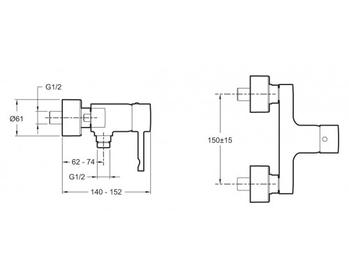 Смеситель Jacob Delafon Cuff E45533-CP для душа