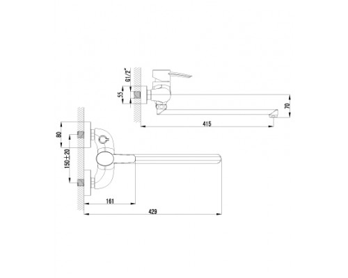 Смеситель Lemark Atlantiss LM3217C для ванны и душа Смеситель Lemark Atlantiss LM3217C для ванны и душа