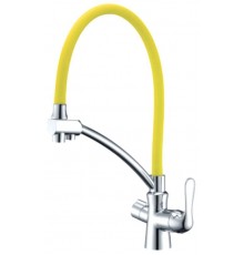 Смеситель Lemark Comfort LM3070C-Yellow для кухонной мойки, хром/желтый