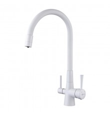 Смеситель Lemark Comfort LM3075W для кухонной мойки, с подключением к фильтру питьевой воды, белый