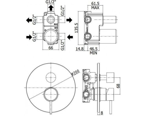 Смеситель Paffoni Light LIG019CR для душа