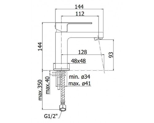 Смеситель Paffoni Elle EL071NO для раковины, черный