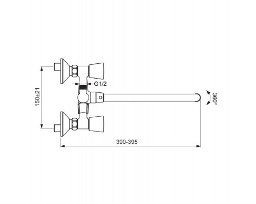 Смеситель для ванны и душа Vidima Quadro BA346AA, хром